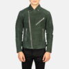 Biker Style Leather Jacket Men Brown