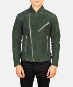 Biker Style Leather Jacket Men Brown