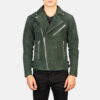 Biker Style Leather Jacket Men Brown