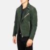Biker Style Leather Jacket Men Brown