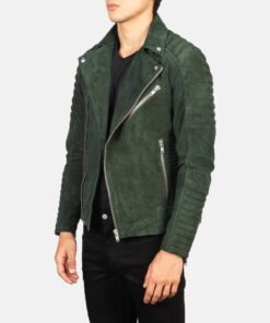 Biker Style Leather Jacket Men Brown