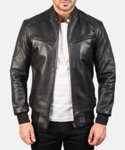 Sven Leather Bomber Jacket
