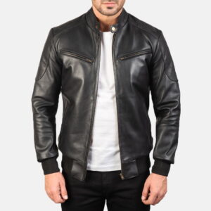 Sven Leather Bomber Jacket