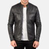 Black Ionic Leather Jacket - Product View