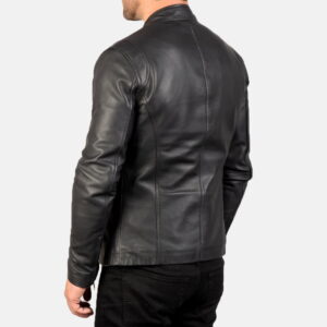 Black Ionic Leather Jacket - Side View