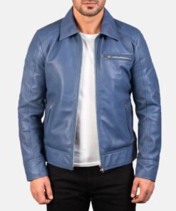 Lavendard Leather Biker Jacket