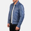 Lavendard Leather Biker Jacket - Product View