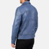 Lavendard Leather Biker Jacket - Side View