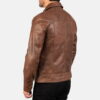 Brown Lavendard Leather Biker Jacket - Product View