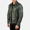 Lavendard Leather Biker Jacket - Product View