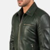 Lavendard Leather Biker Jacket - Product View