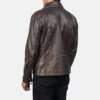 Brown Vincent Leather Biker Jacket - Product View