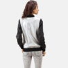 Black Cole Silver Leather Bomber Jacket - Side View