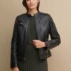 morgan biker leather jacket - Product View