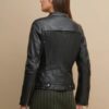 morgan biker leather jacket - Side View