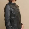 morgan biker leather jacket - Product View