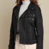 QUILTED LEATHER MOTO POPPY JUNO Jacket - Product View