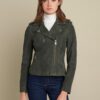 Jackie Asymmetrical Moto Jacket - Front View