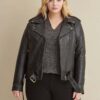 Cleo Plus Size Asymmetrical Performance Moto Rider Jacket - Product View