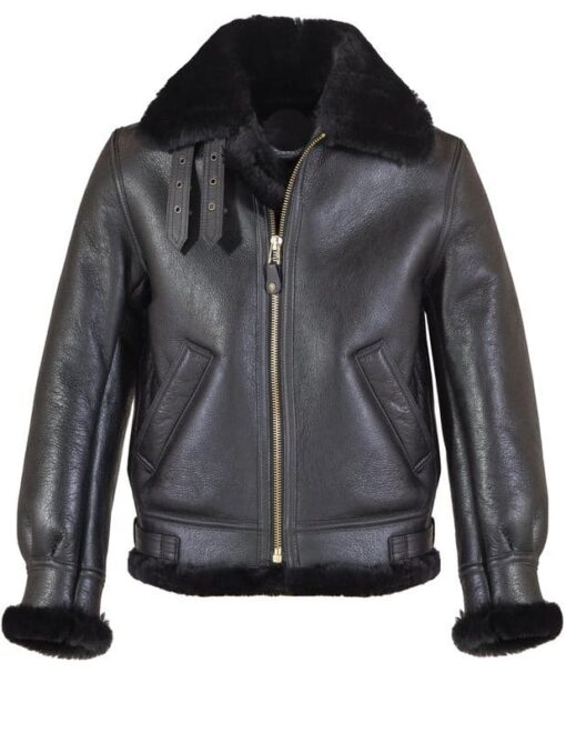 Classic B-3 Sheepskin Leather Bomber Jacket