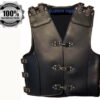 Harley Davidson Leather Biker Buckle Leather Vest