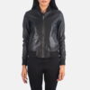 Black leather jackets women bomber - Product View