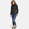 Black Haley Ray Black Leather Biker Jacket - Product View