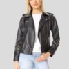 Women’s Studded Leather Motorcycle Jacket