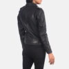 Black alison leather biker jacket - Back View