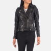 Black alison leather biker jacket - Back View