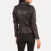 Brown alison leather biker jacket - Back View