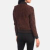 Brown leather jackets women bomber - Product View