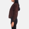 Brown leather jackets women bomber - Product View