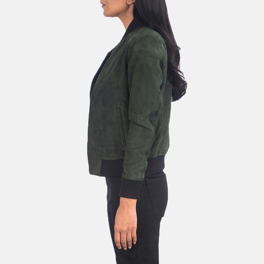 leather jackets women bomber - Back View