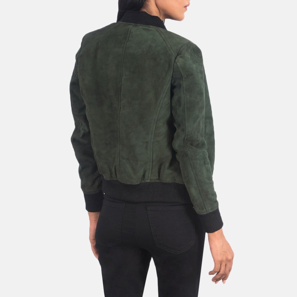 leather jackets women bomber - Back View