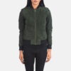 leather jackets women bomber - Back View