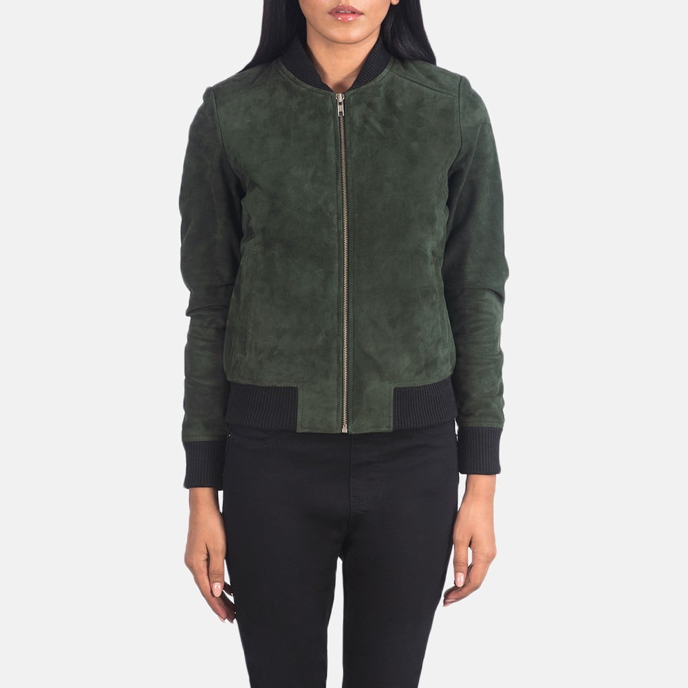 leather jackets women bomber - Back View