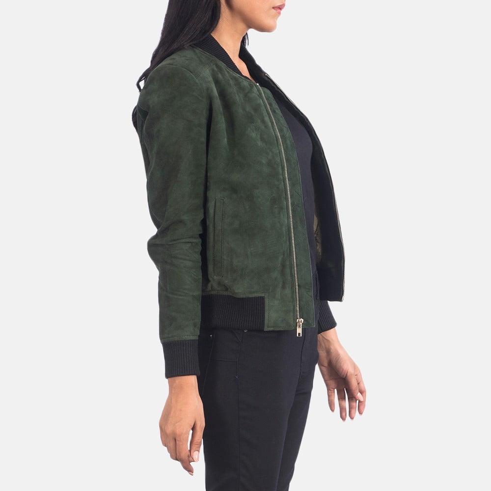 leather jackets women bomber - Back View