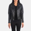 Black Carolyn Quilted (Color) Biker Jacket - Back View
