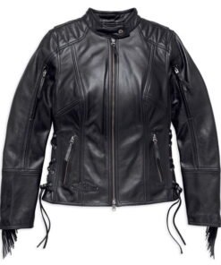 Harley Davidson Women's Boone Fringed Leather Jacket