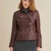 Monica Asymmetrical Leather Jacket Women