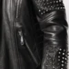 Casual Men's Stud Leather Jacket - Product View
