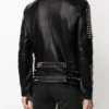 Casual Men's Stud Leather Jacket - Side View