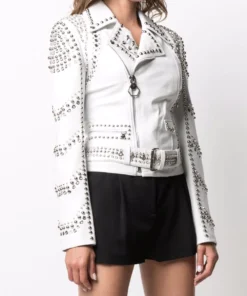 Light weight Biker style stud Leather Jacket