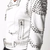 Light weight Biker style stud Leather Jacket - Product View