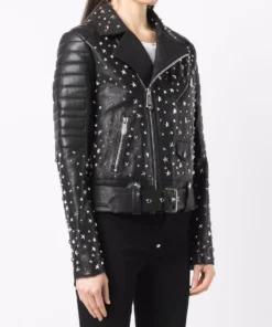Star studs Ladies Leather Jacket