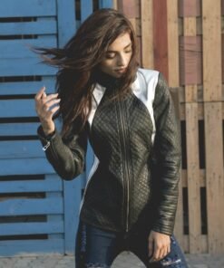Silver Leather Jacket Women