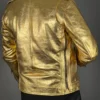 Mens Golden Color Leather Jacket - Product View