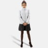 Silver Silver Leather Jacket Women - Product View