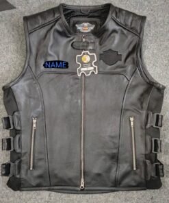 Harley Davidson Skull Embroidered Leather Vest